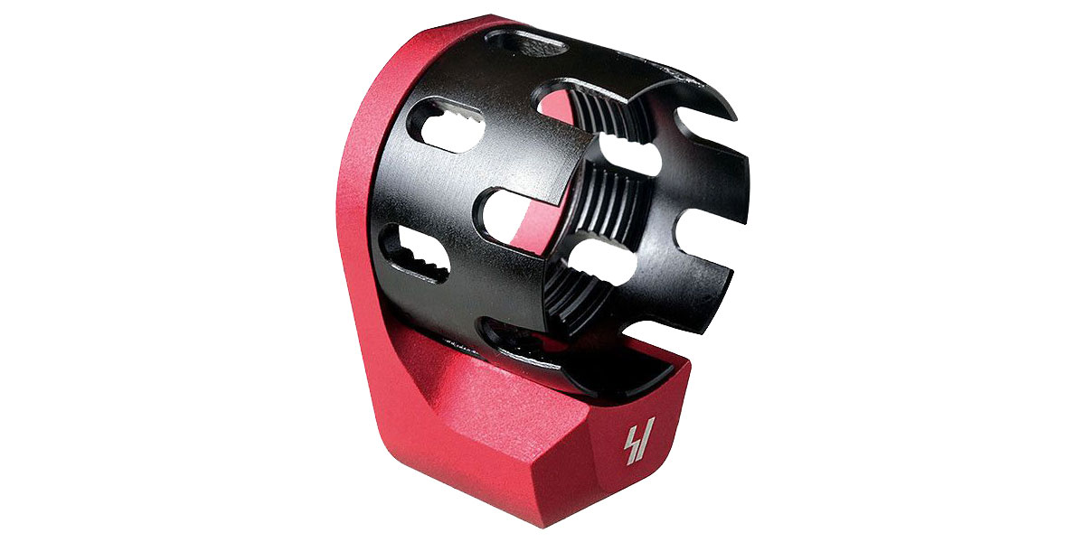 Strike Industries Strike Industries AR Receiver Enhanced Castle Nut with Extended QD Endplate in Red