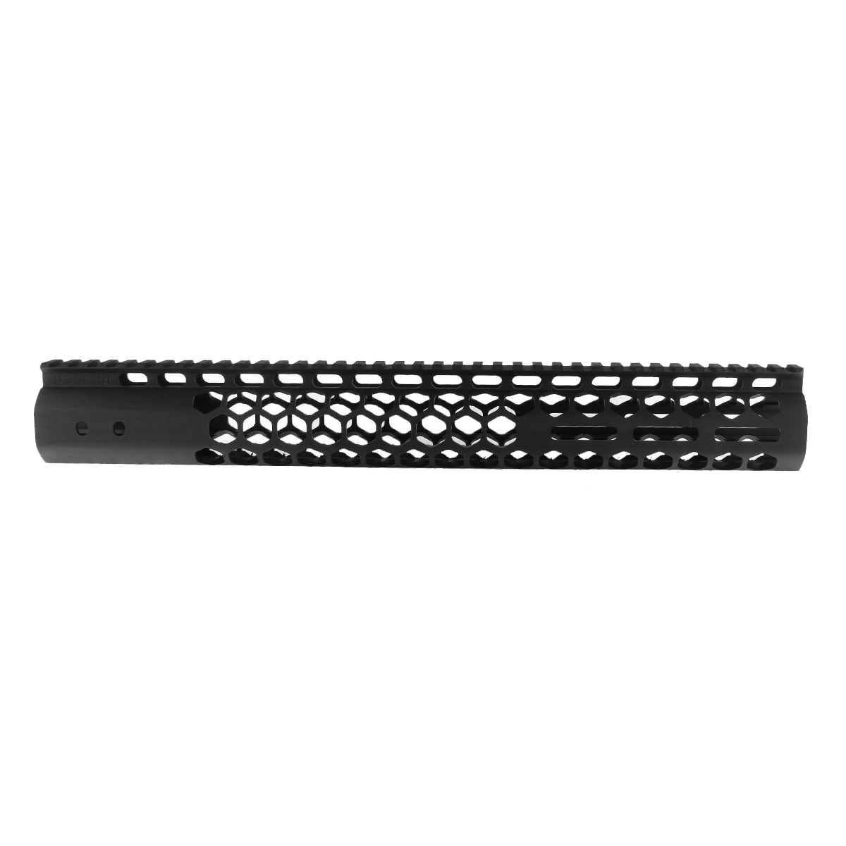 Guntec 15-inch .308/AR-10 Air Lite Honeycomb Low-Profile M-LOK Free-Float Handguard with Monolithic Top Rail, Black Anodized