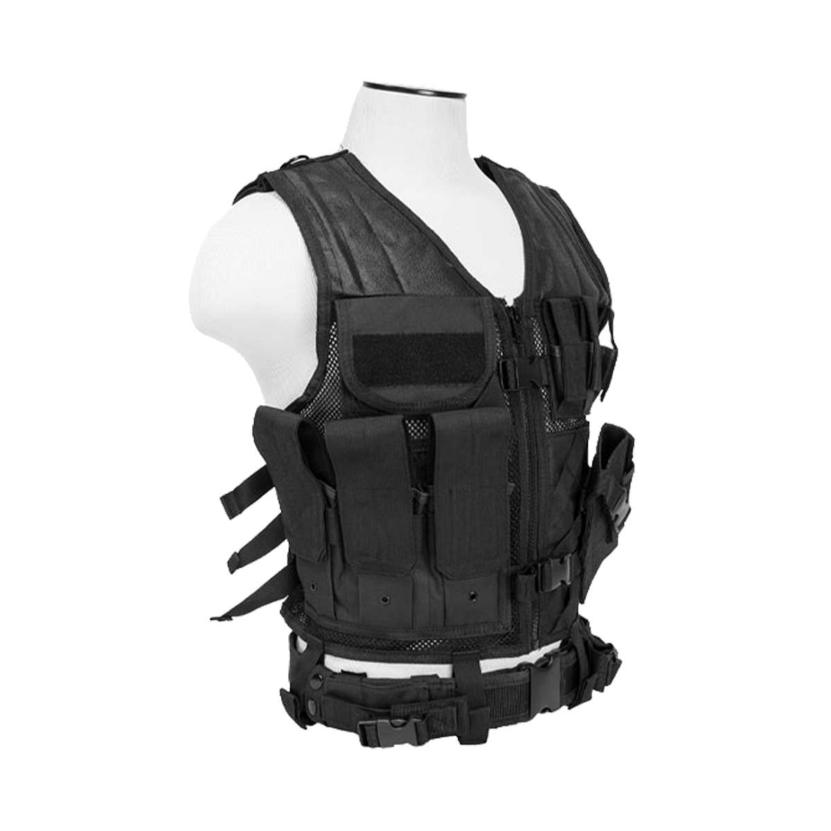 Vism Vism Tactical Vest - Black With Holster Deluxe Version - CTV2916B