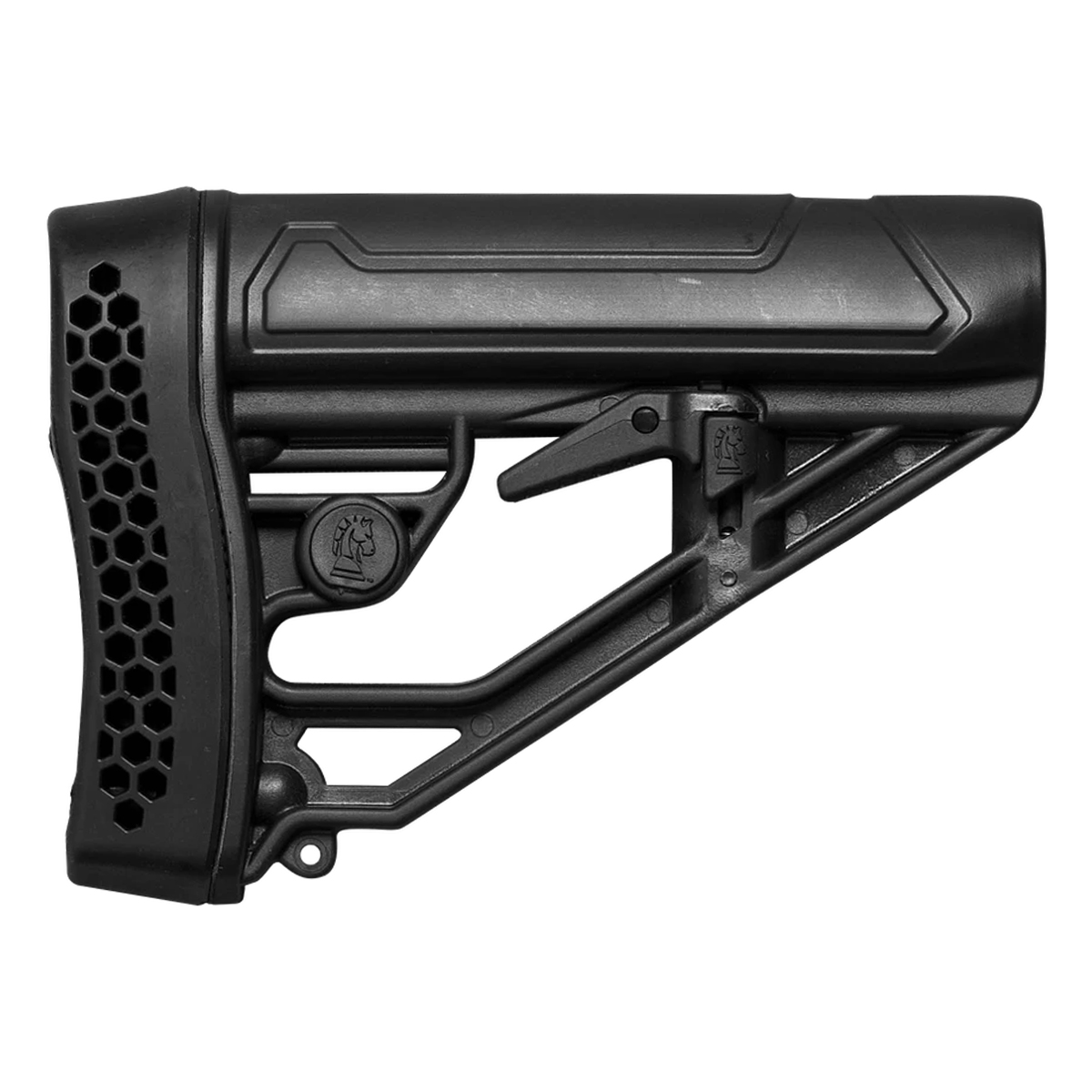 Adaptive Tactical EX Performance 6-Position Adjustable AR-15/AR-10 Mil-Spec Carbine Stock with Honeycomb Recoil Pad & QD Sling Mount, Black