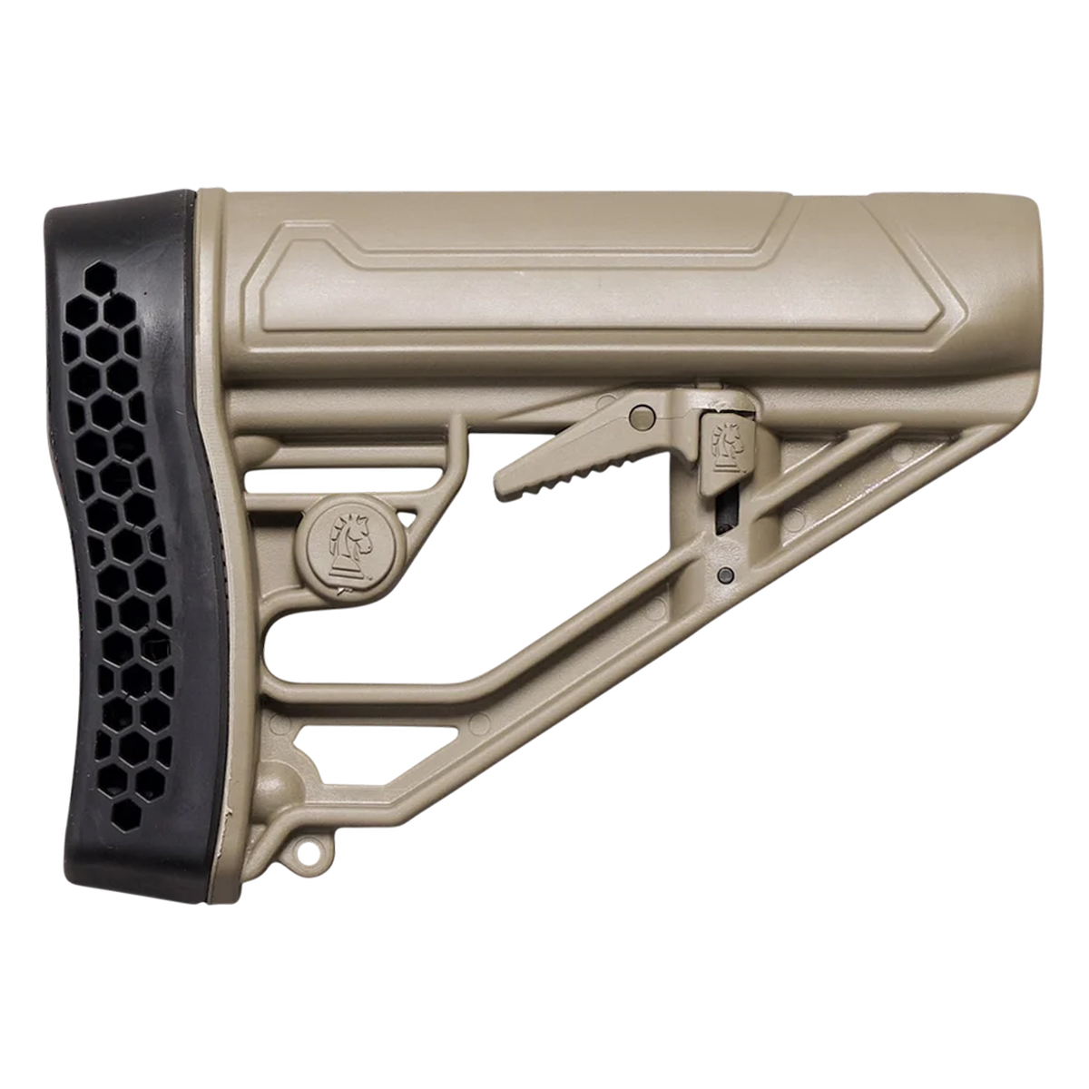 Adaptive Tactical EX Performance 6-Position Adjustable AR-15/AR-10 Mil-Spec Carbine Stock with Honeycomb Recoil Pad & QD Sling Mount, FDE