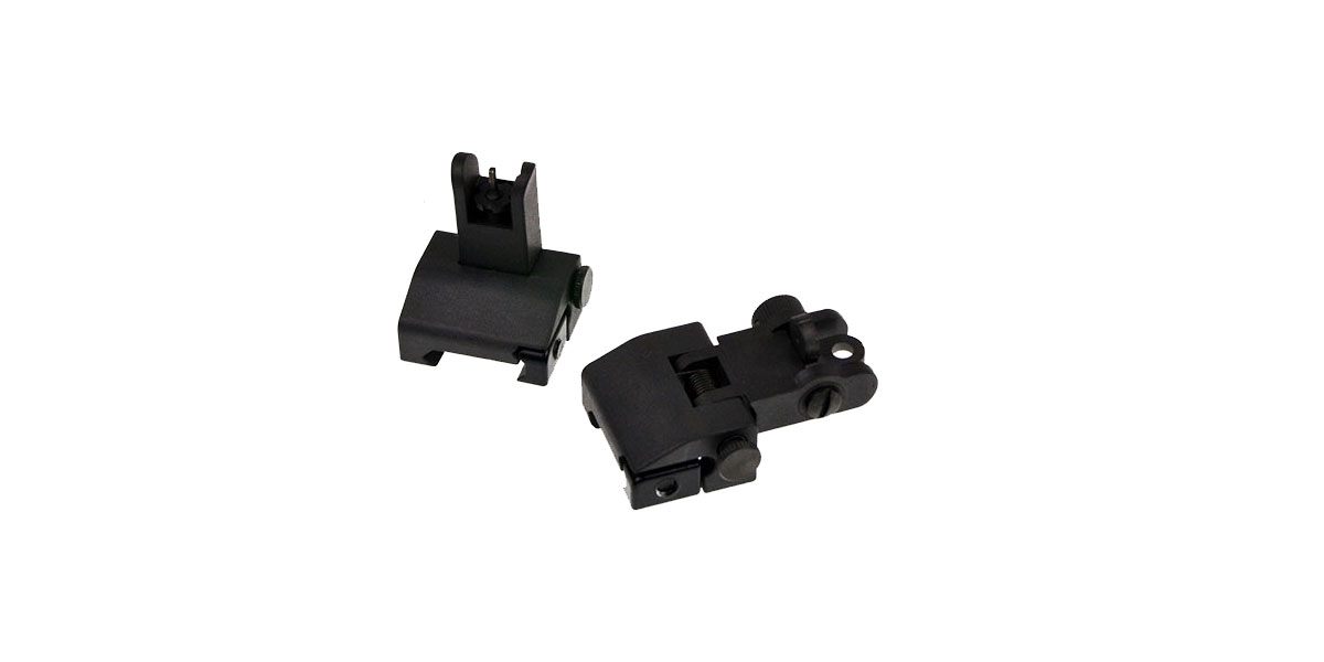 Omega Mfg. Omega Mfg. Front and Rear Flip-Up Sight Set - Black, US Made