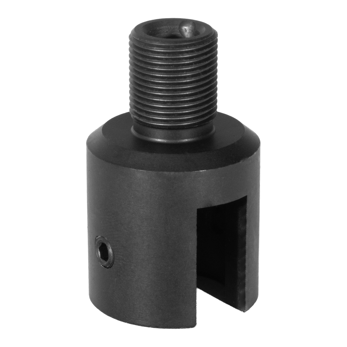 Ruger 10/22 Muzzle Adapter, 1/2x28 Thread, Black, 3 Set Screw Design