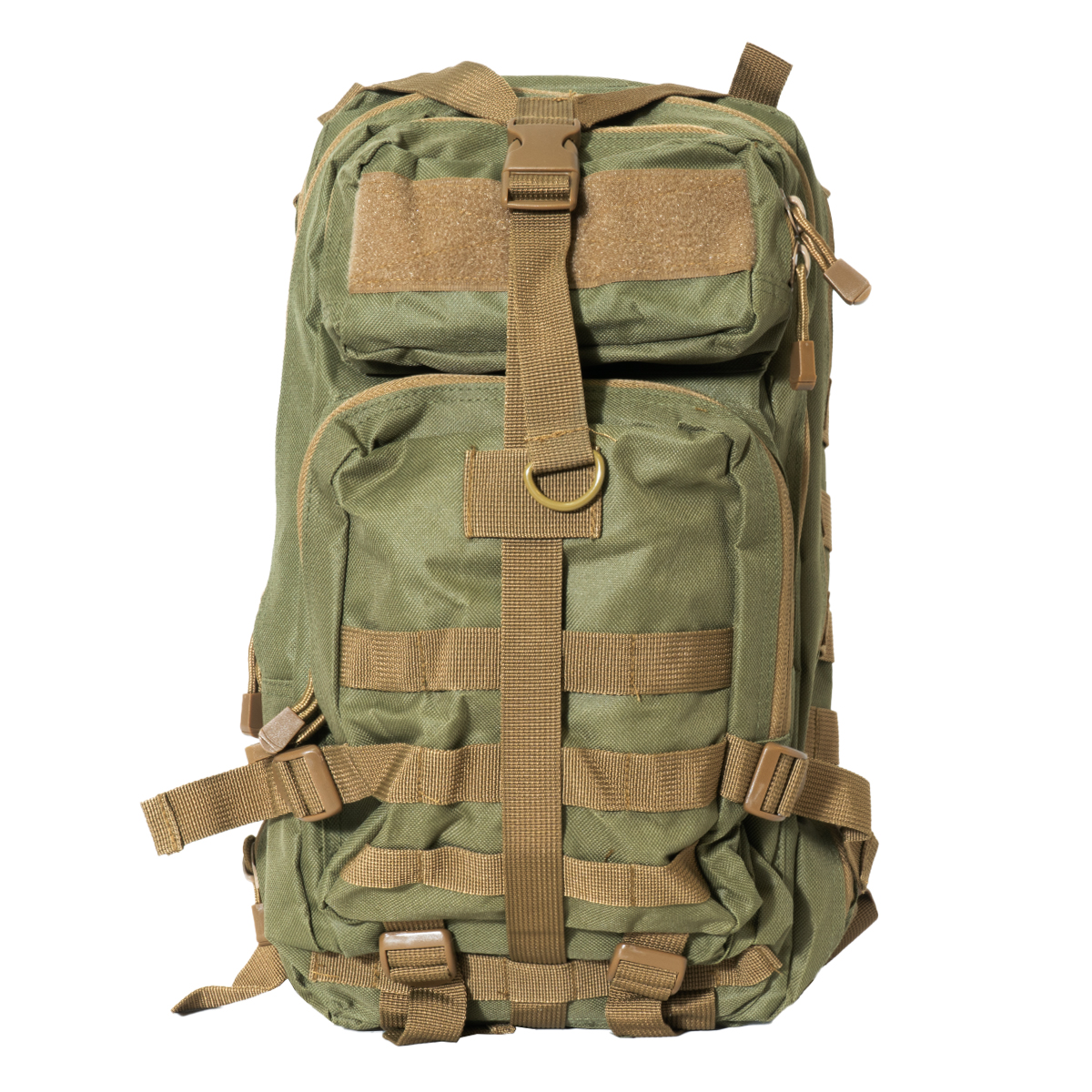 SMALL BACKPACK/GREEN WITH TAN TRIM