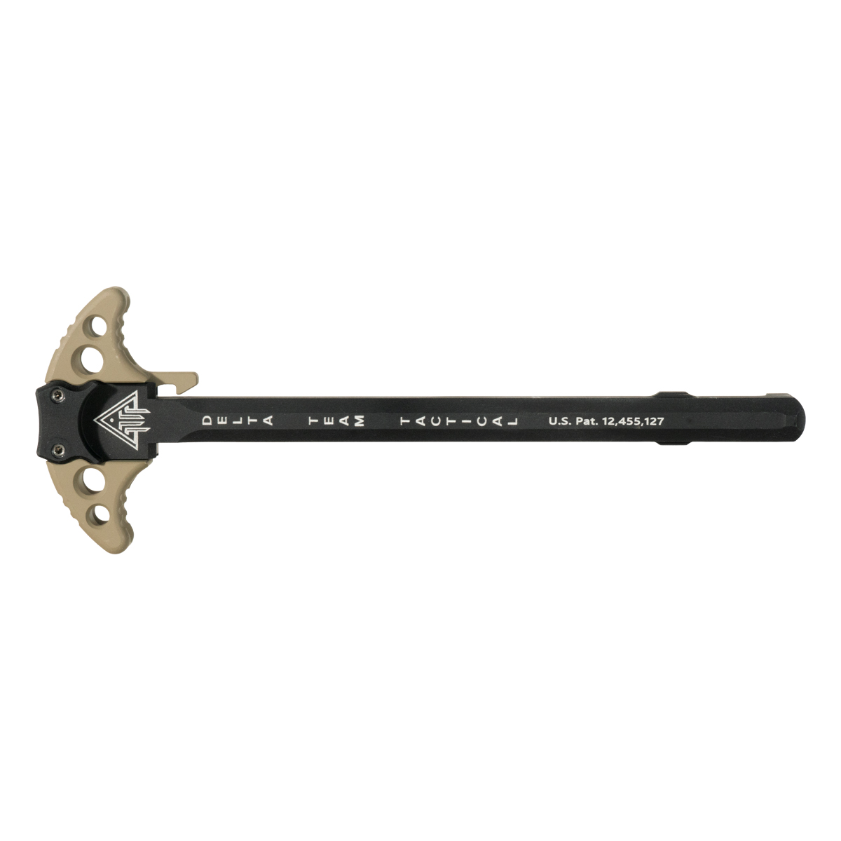 Delta Team Tactical Batwing-S True Ambidextrous Charging Handle, Gas-Defeating, 7075-T6 Aluminum, Type III Hardcoat Anodized, FDE