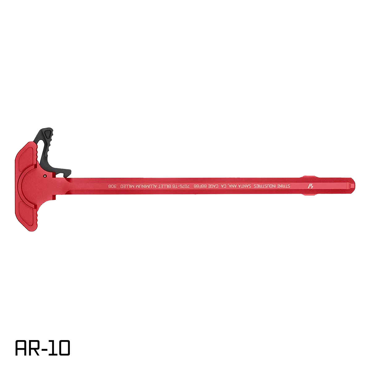  Strike Industries AR-10 Charging Handle, Red, with Extended Latch