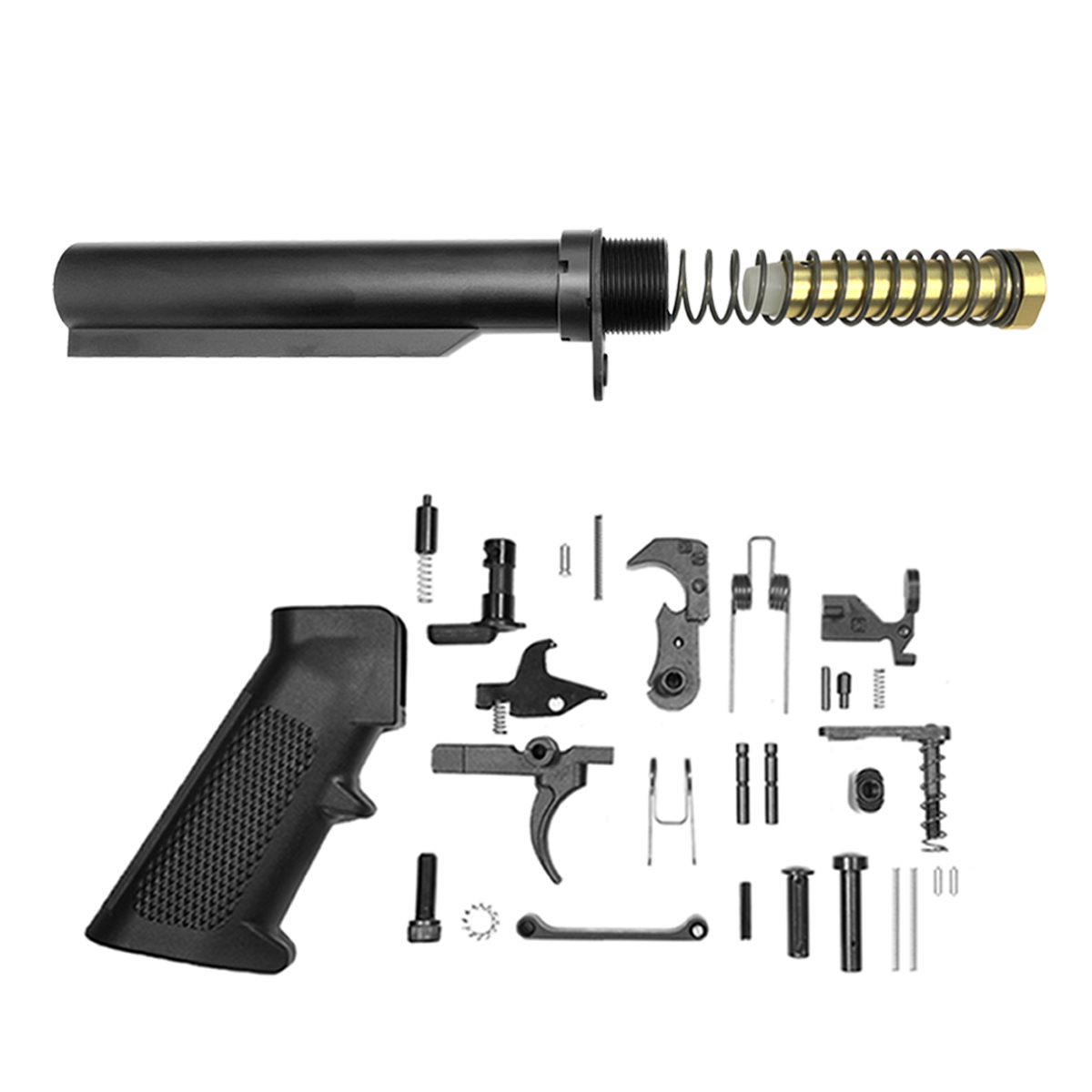 Finish Your Lower Kit (Carbine): AR-15 Carbine Buffer Kit + Complete Lower Parts Kit