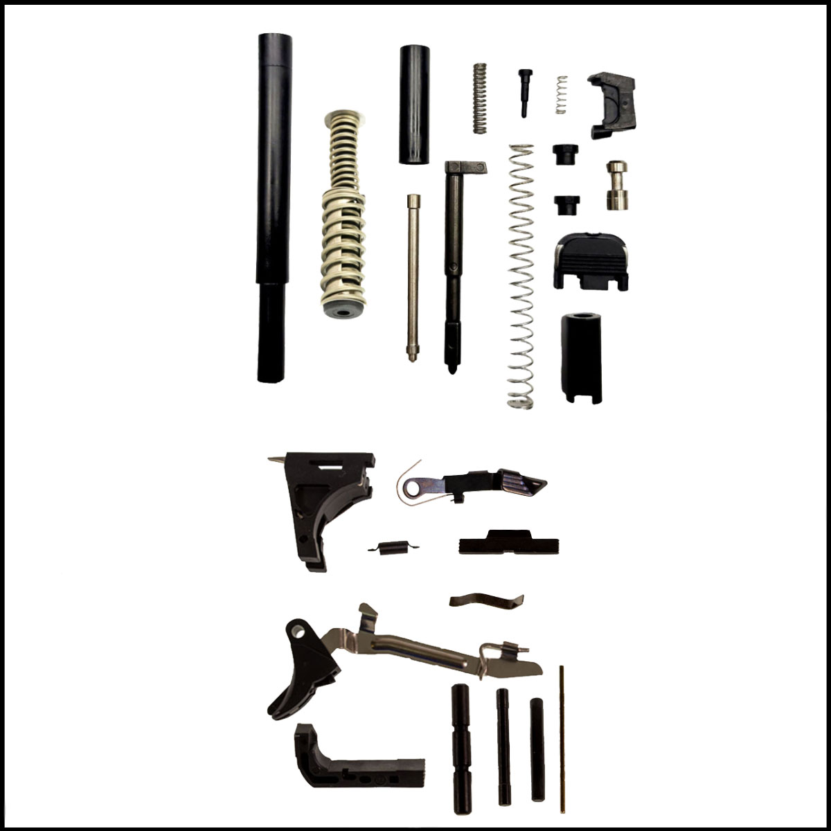 DIY Pistol Kits: SCT Manufacturing Slide Parts Kit  + JE Machine Frame Parts Kit, G26 Compatible