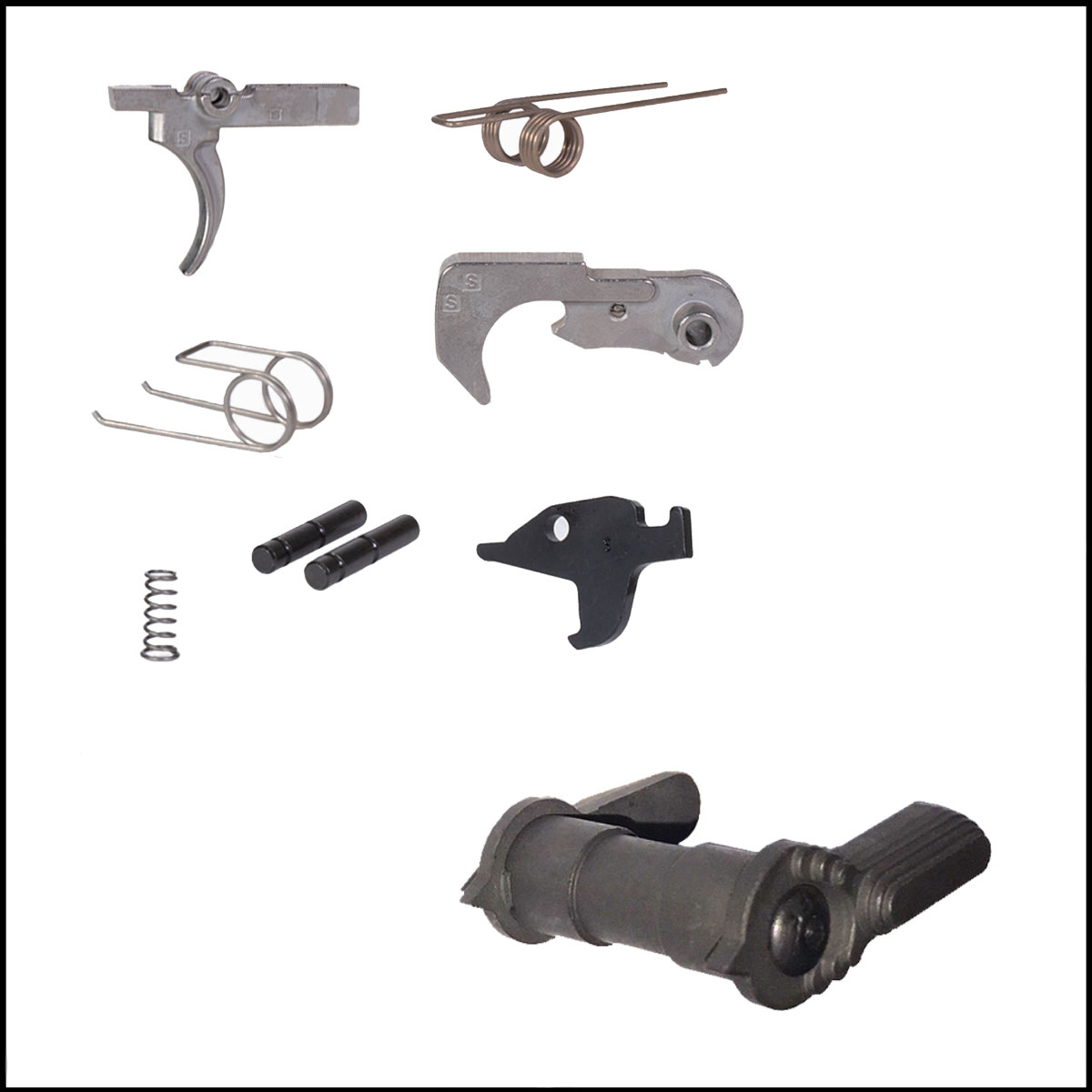 Lower Upgrade Kit: SCT Manufacturing AR15 Single Stage Semi trigger  + Anderson Manufacturing Ambidextrous Safety Selector