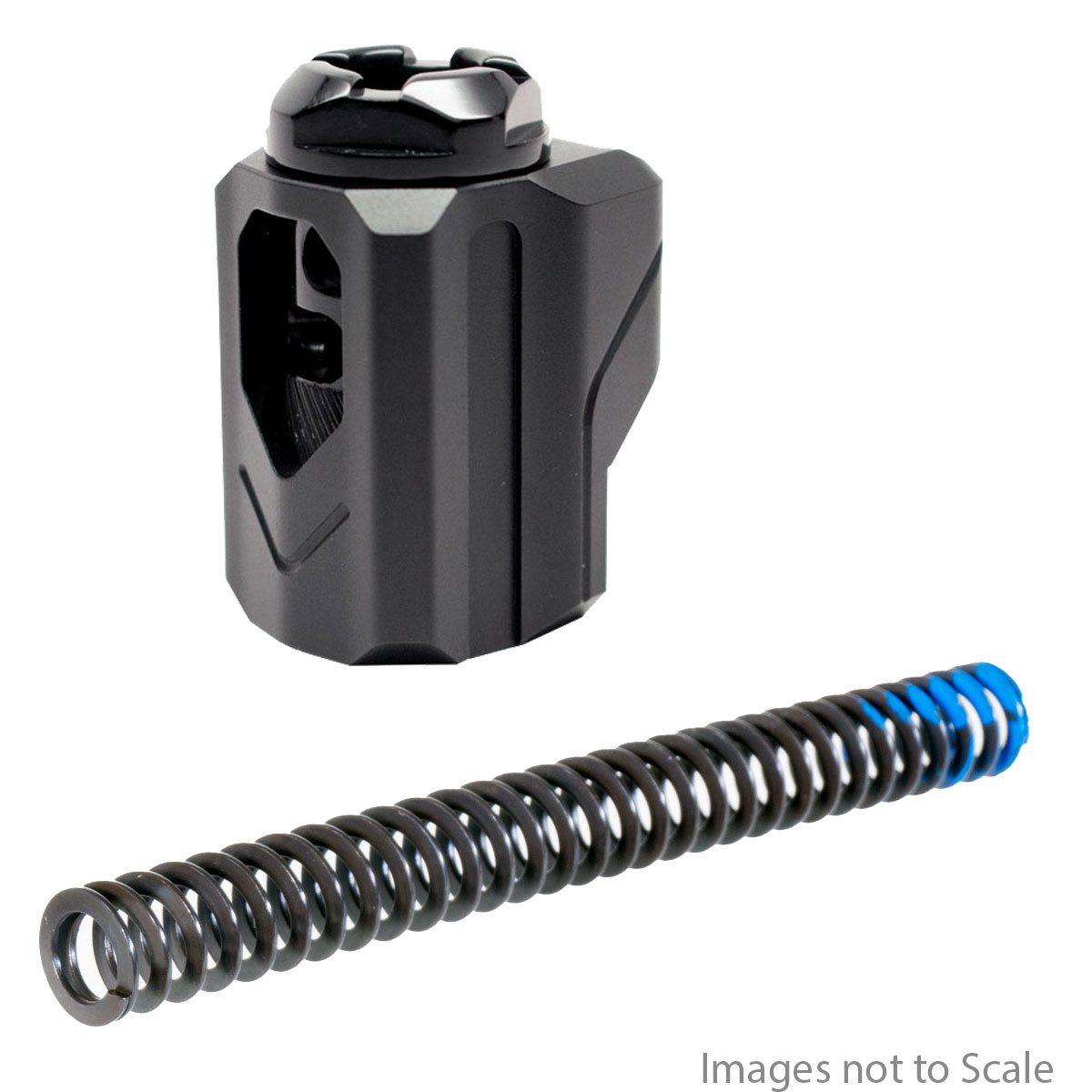 Compensator Kit: Lone Wolf 13 lb. Reduced Power Recoil Spring for Glock 19 + Tyrant Designs Universal Fit Compensator 9mm