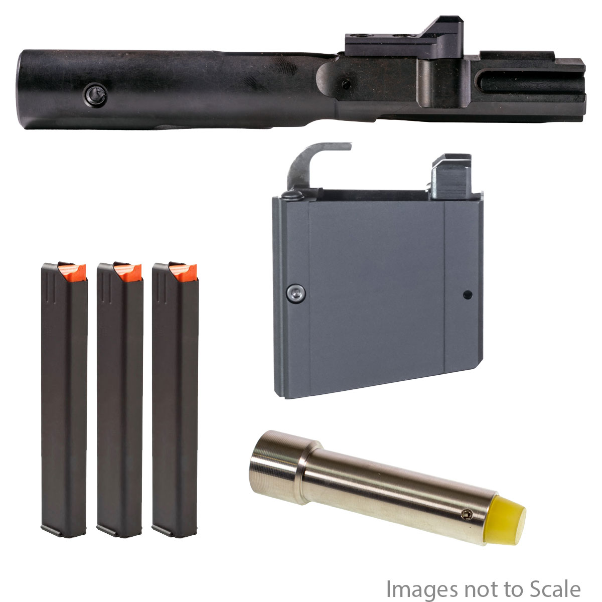 Conversion kit + Mag combo: R&D Precision Magwell Conversion Block for Colt  9mm Magazines + Recoil Technologies AR-9 9MM Stainless Buffer +