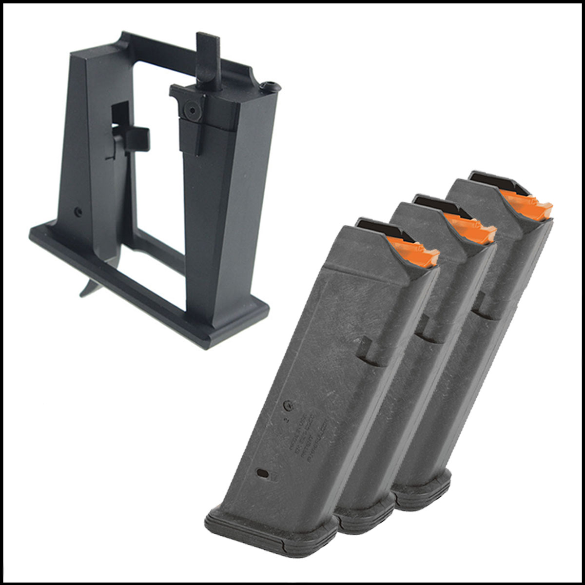 Conversion kit + Magazine combo: Sylvan Arms AR-15 9mm Magwell Adapter for Glock Magazines  + Magpul PMAG 10 GL9, 9x19, 3-Pack, G17 Compatible
