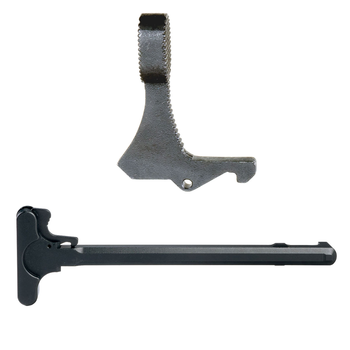 AR-15 Charging Handle Enhancement Kit: AR-15 Extended Tactical Charging Handle Latch + Recoil Technologies AR-15 Mil-Spec Charging Handle
