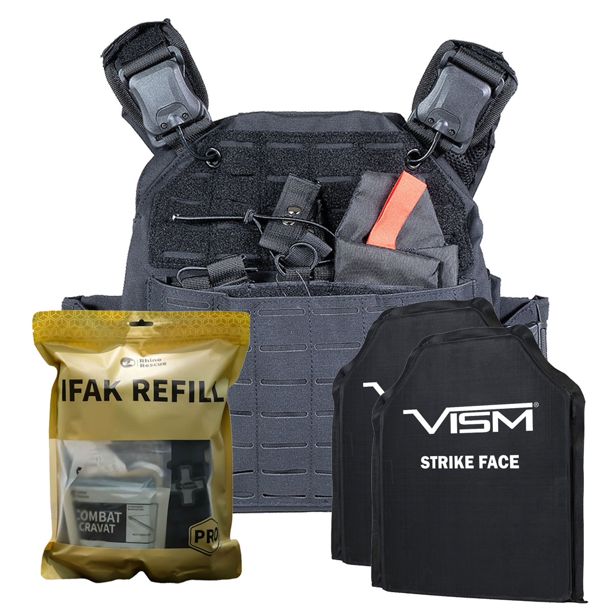 Body Armor Bundle: NC Star Quick Release Plate Carrier + VISM Ballistic ...