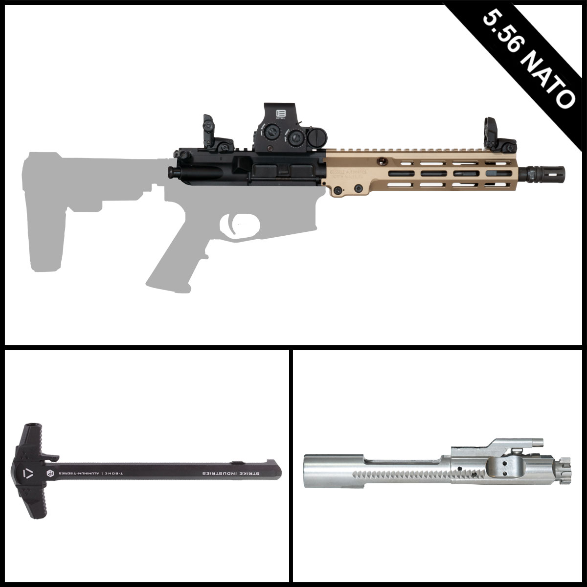  DTT URGI CLONE DDC 10.5-inch AR-15 5.56 NATO Pistol Upper Build Kit w/Eotech XPS2