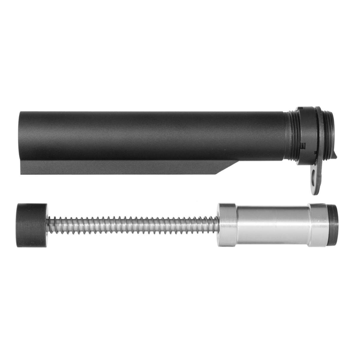 Davidson Defense Mil-Spec Buffer Tube Kit, 7075-T6 Dry Film Coated Carbine Buffer Tube, Armaspec H3 Gen3 5.6oz Sound Mitigation Buffer, Castle Nut & End Plate