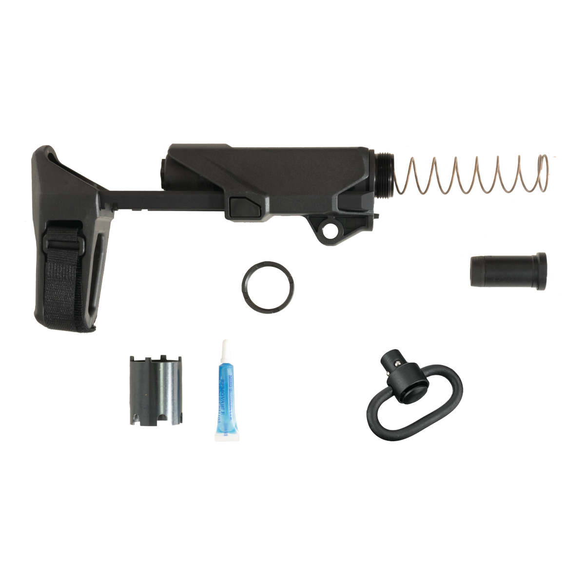 SB Tactical SB Tactical HBPDW AR Brace, 556/300BLK Buffer/Spring, Short Buffer Brace System, Black, QD Sling Mount