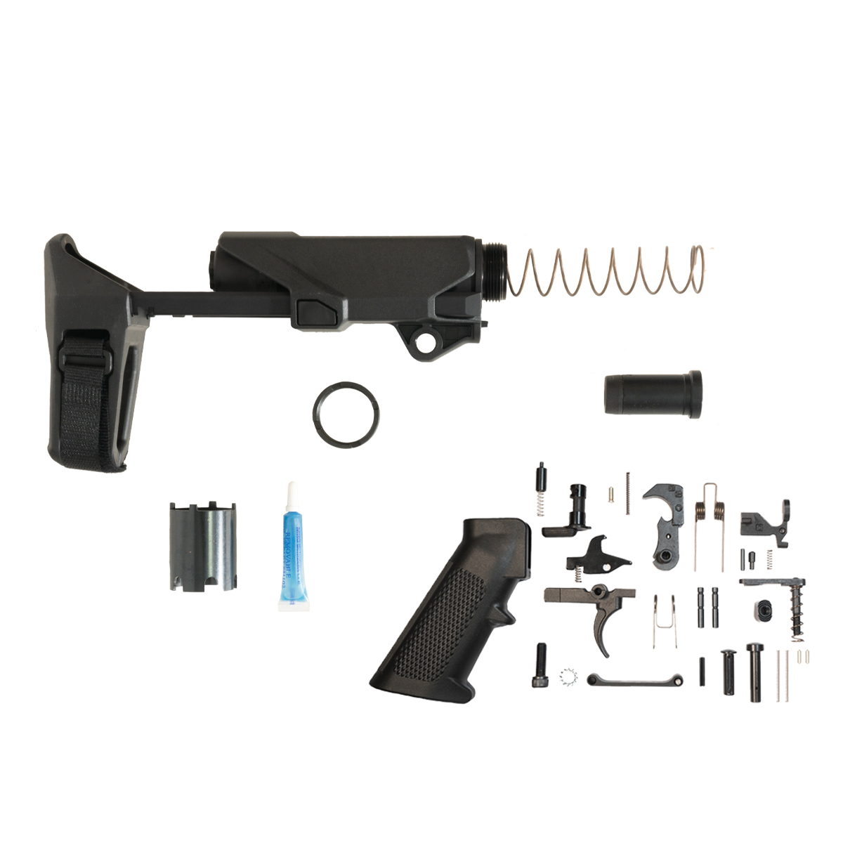  SB Tactical HBPDW AR Brace, 556/300BLK Buffer/Spring, Short Buffer Brace System, Lower Parts Kit
