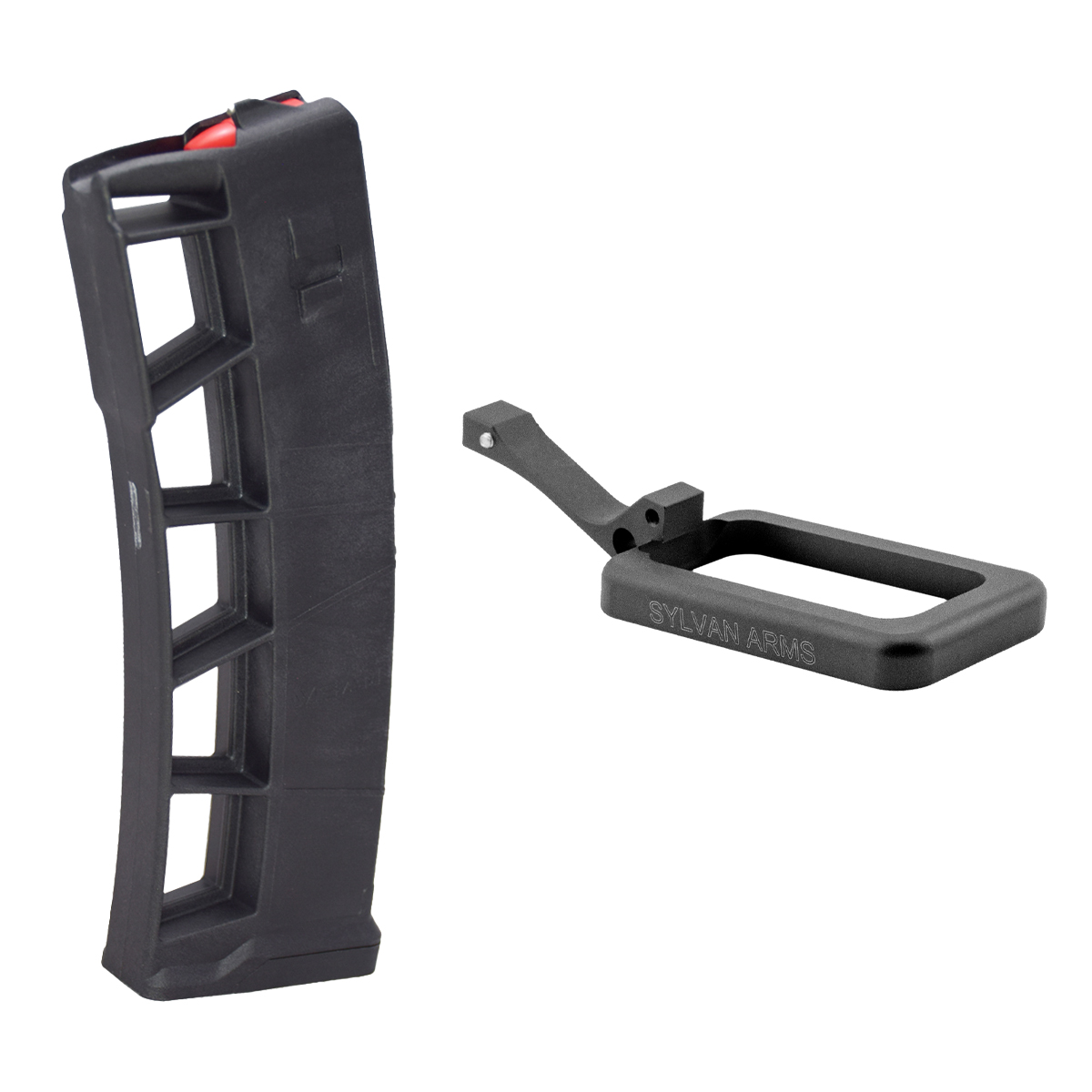  Sylvan Arms AR-15 Flared Magwell, Mean Arms 9MM 32 Round ExoMag Magazine