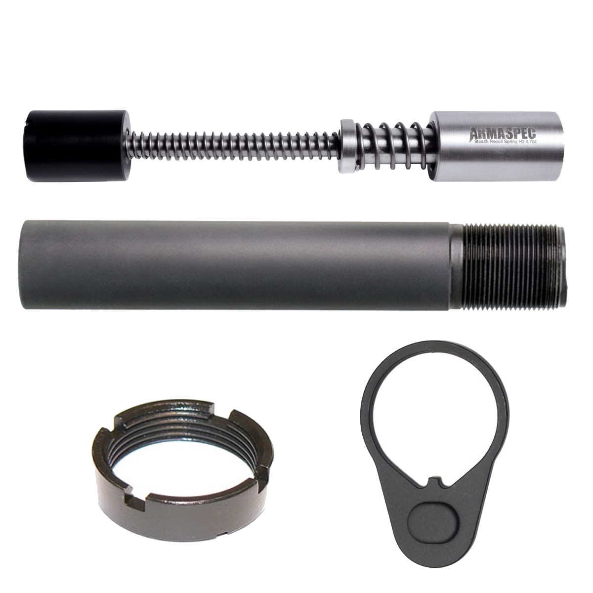  Armaspec H2 4.7oz Stealth Recoil Spring Pistol Buffer System Bundle