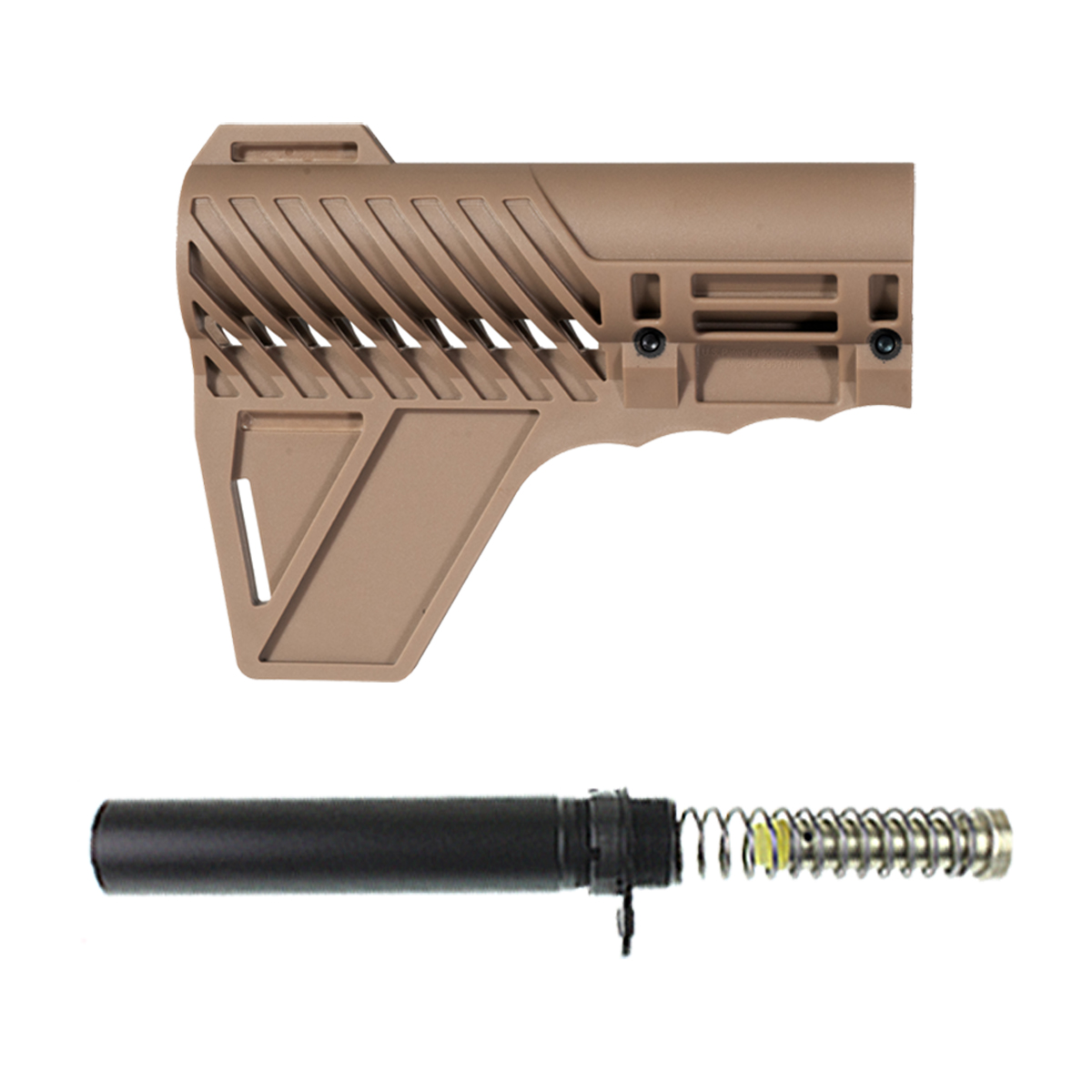  Gauntlet Arms Polymer Stabilizing FDE Brace, Pistol Buffer Tube Kit, 3 oz Carbine Buffer