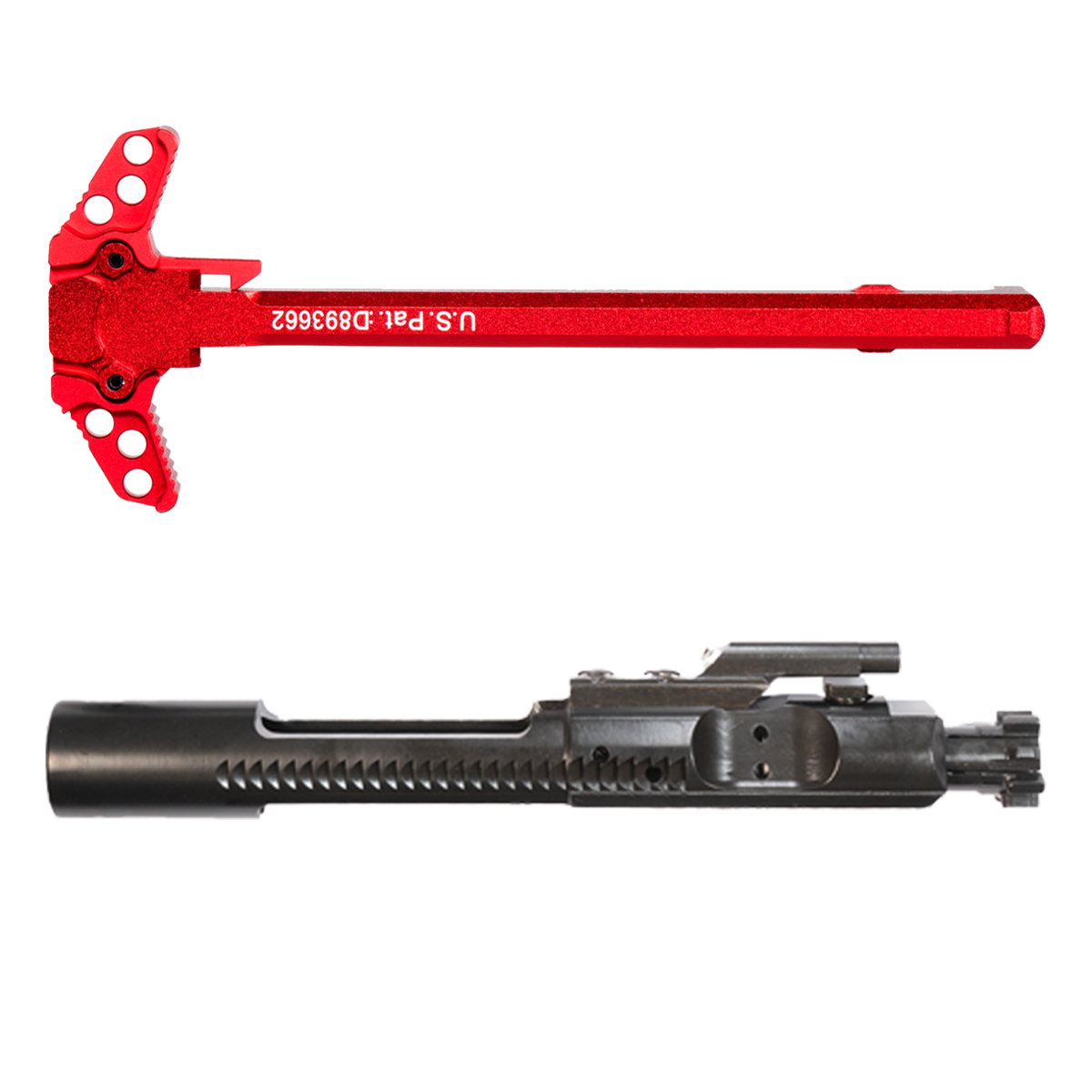 Davidson Defense Red Ambidextrous AR15 Charging Handle, AR-15 5.56/.223/.300/.350 Complete Bolt Carrier Group