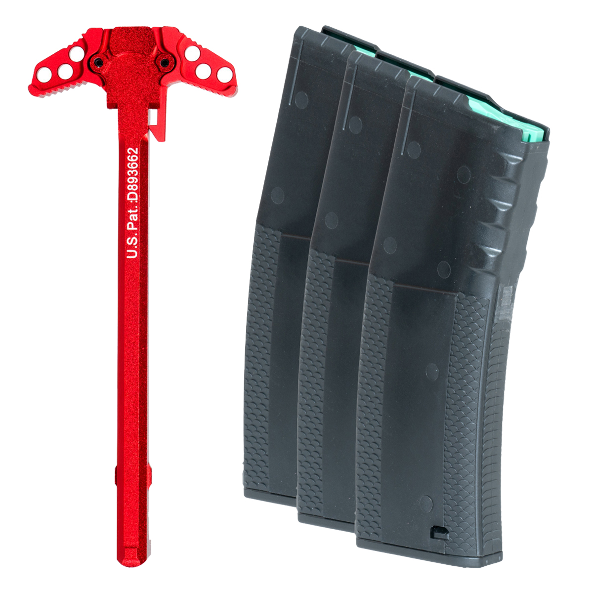 Davidson Defense Red Ambidextrous AR15 Charging Handle, 3-Pack Black Troy Battlemag 30 Round