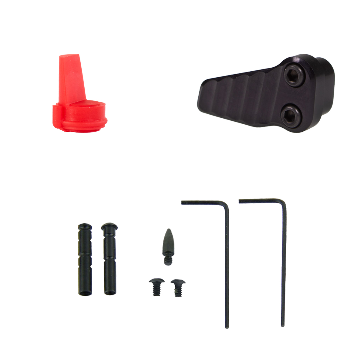  AR-15 Extended 2 Piece Mag Release, Anti Walk Ar-15 M16 Receiver Pins Set Black, Red ACCU Wedge