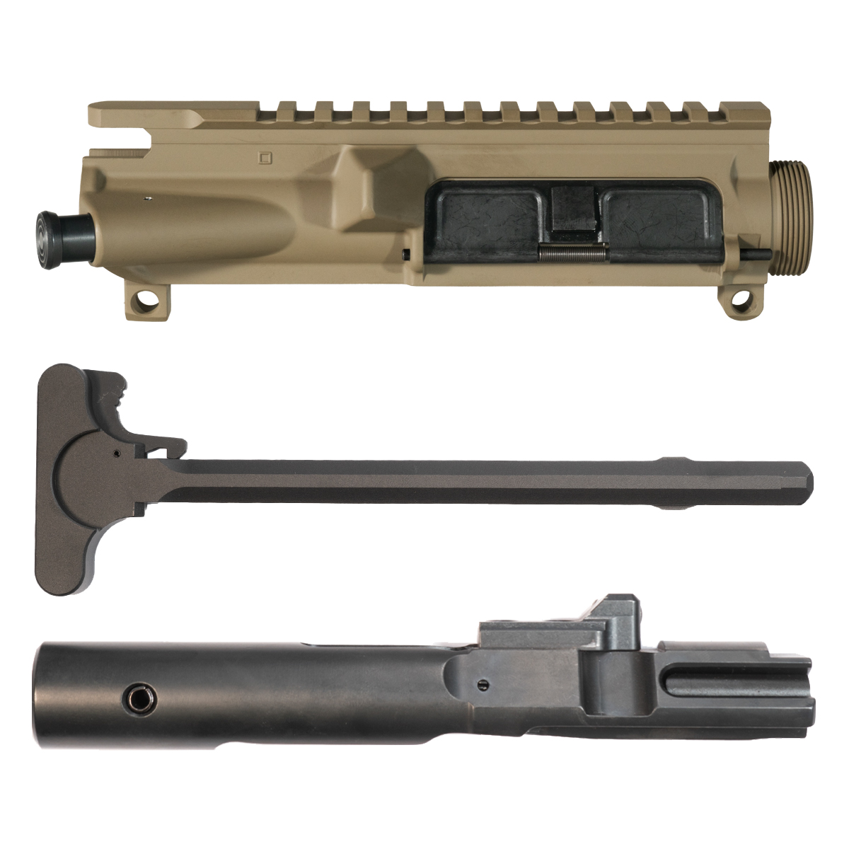 Davidson Defense AR-15 7075-T6 Aluminum FDE Cerakote Upper Receiver w/ Forward Assist & Ejection Port Cover, Complete 9MM 8620 Alloy Steel Nitride BCG & Mil-Spec Charging Handle