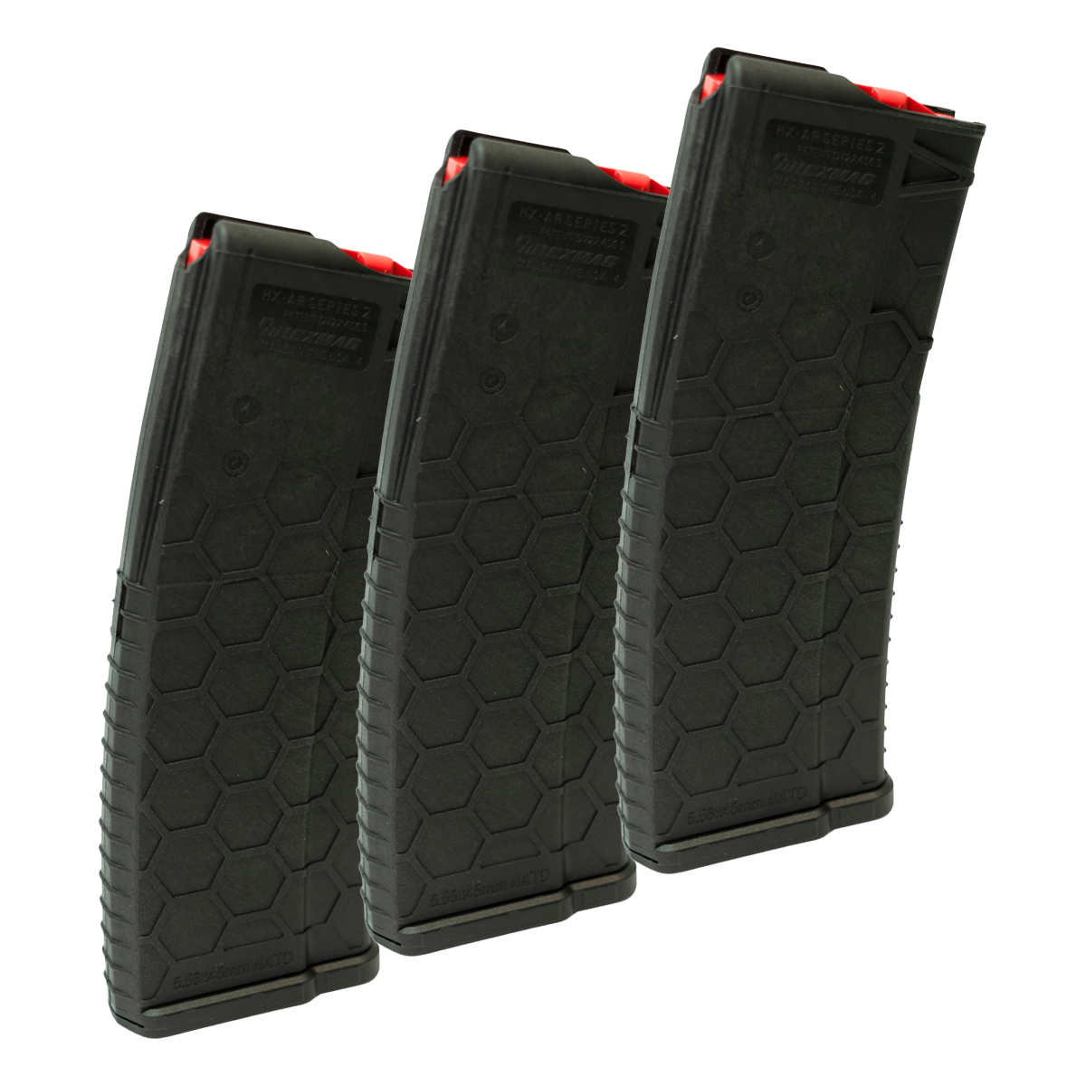  HEXMAG Series 2 15-Round AR-15 Magazine 3-Pack Bundle, PolyHex2, Black, .223 / 5.56 NATO / .300 AAC Blackout