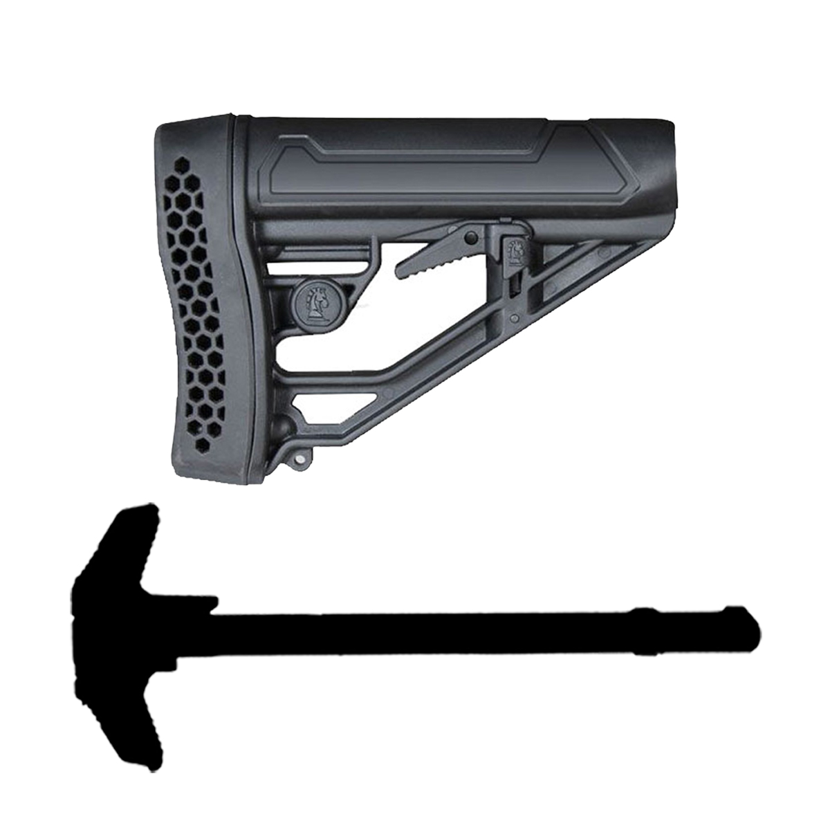 Davidson Defense Blind Box Ambidextous Charging Handle w/Adaptive Tactical AR-15 EX Performance Adjustable Stock Bundle