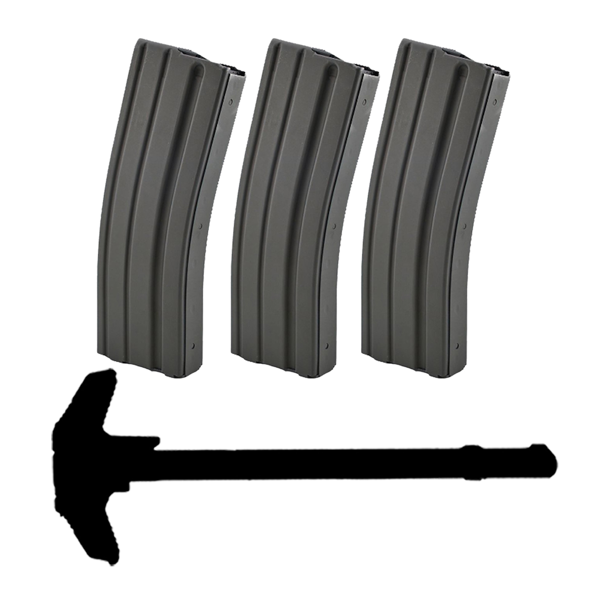 Davidson Defense Blind Box Ambidextrous Charging Handle w/KCI USA AR-15 30-Round Aluminum Magazine (3 Pack) Bundle