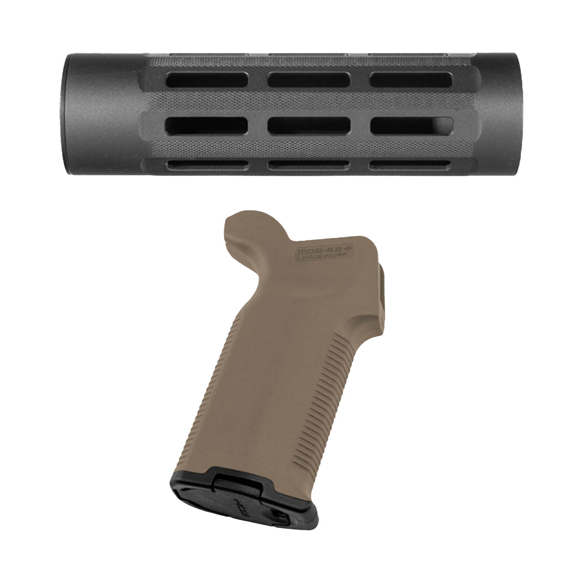 Magpul MOE K2+ Pistol Grip, FDE, Rubber Overmolded, For AR-15, w/ 7