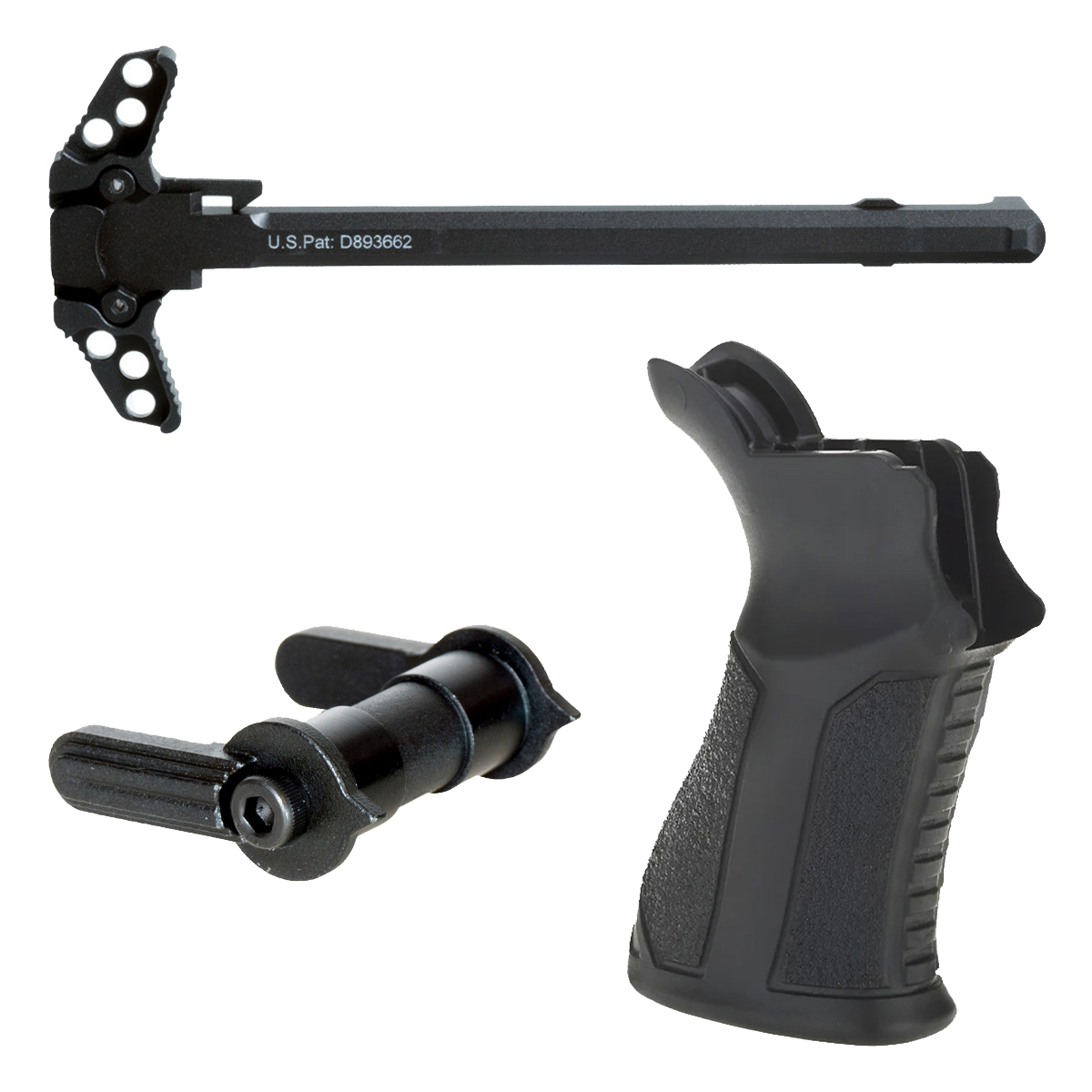 Adaptive Tactical ARKUS AR-15 Pistol Grip, Ambidextrous Safety Selector, Ambidextrous Charging Handle