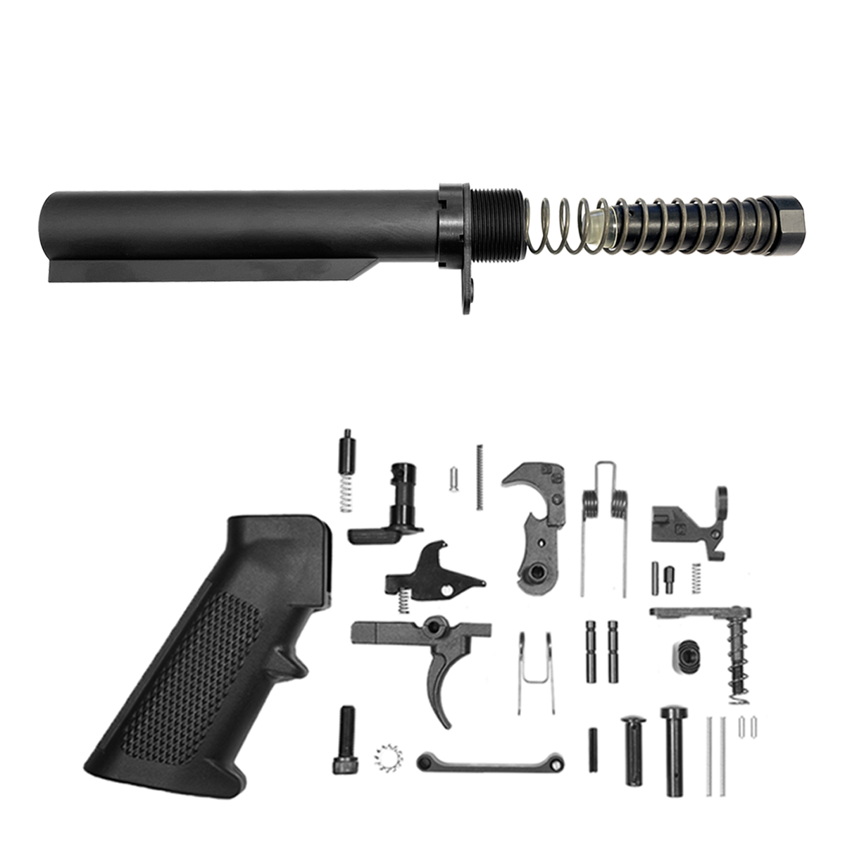 Finish Your Lower Kit (9mm Carbine): 9mm Carbine Buffer Tube Kit + Complete Lower Parts Kit
