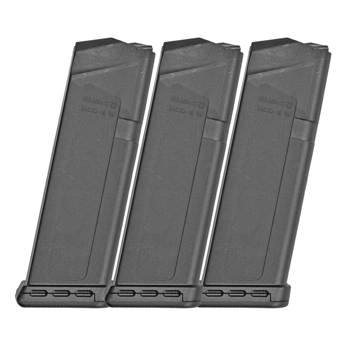 Amend2 Mod-3 Glock 19 9mm 15-Round Black Magazine 3-Pack