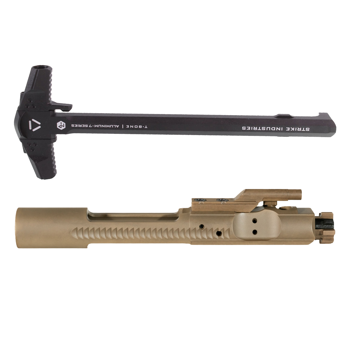 AR-15 5.56 NATO FDE PVD M16 Bolt Carrier Group & Strike Industries T-Bone Charging Handle Bundle
