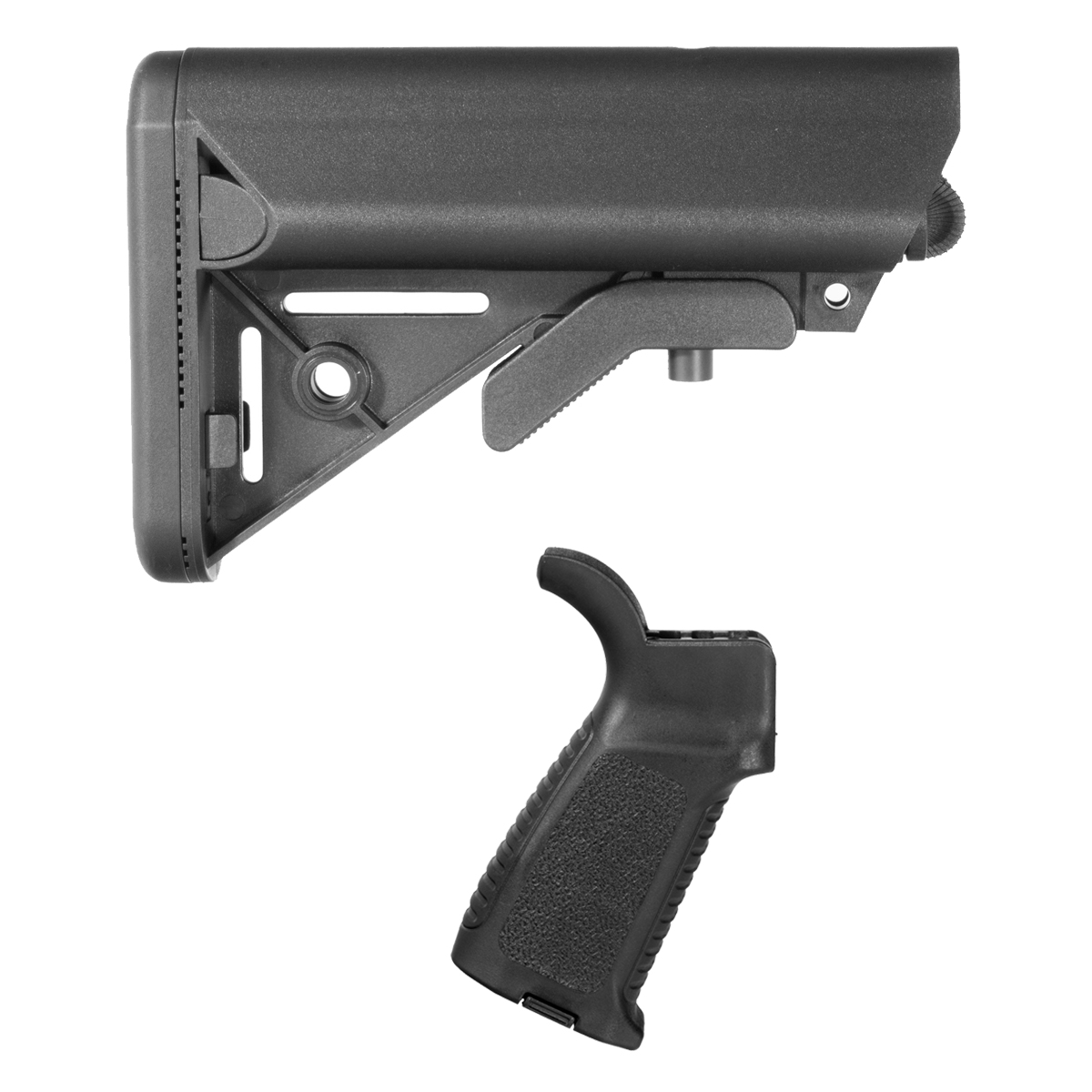 Guntec TAP Tactical Pistol Grip & SOPMOD Collapsible Stock Bundle, Black
