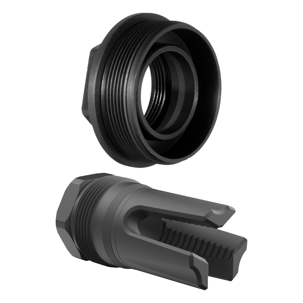 Davidson Defense Plan B HUB Mount Adapter + Breek Arms Scorch 5/8x24 3-Prong Flash Hider Bundle