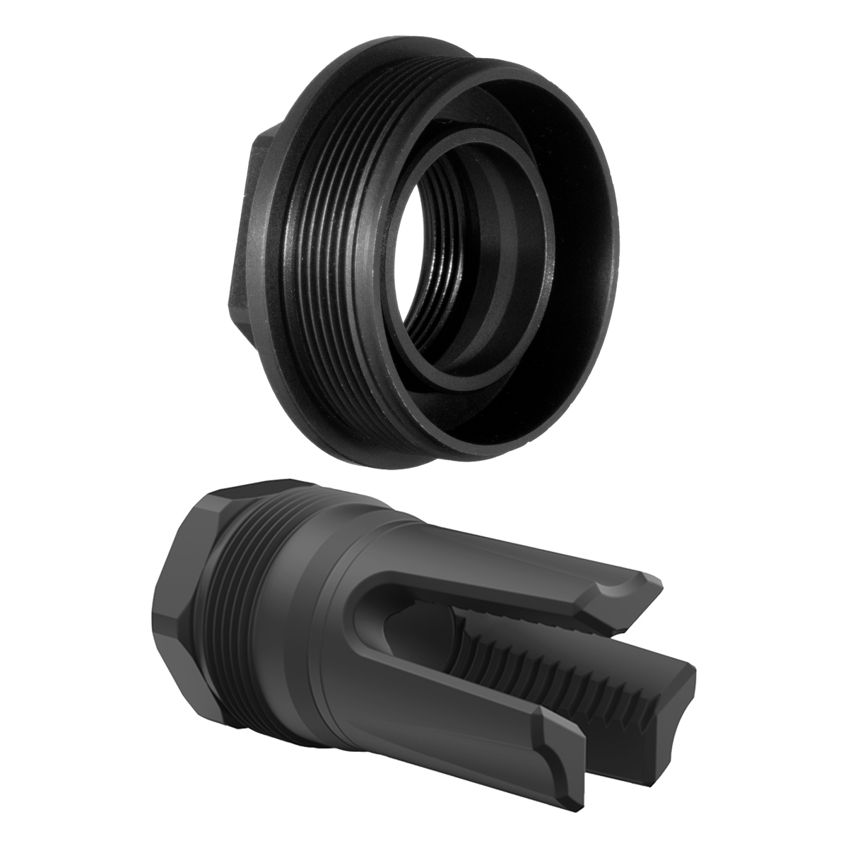 Davidson Defense Plan B HUB Mount Adapter + Breek Arms Scorch 1/2x28 3-Prong Flash Hider Bundle