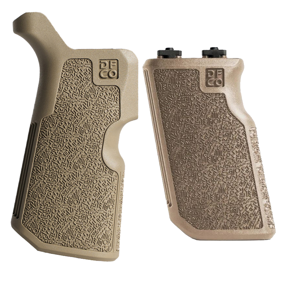 Die Free Co Kung Fu 12° Reduced-Angle Pistol Grip & Tiger Claw XL 10° M-LOK Foregrip / Hand Stop Bundle, Flat Dark Earth