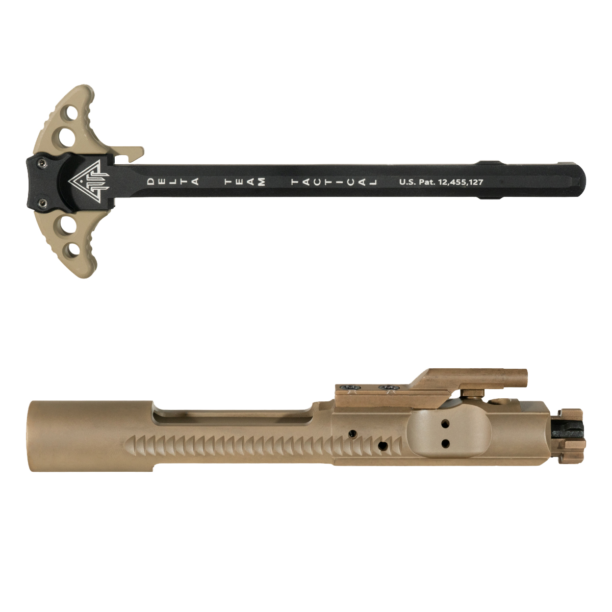 Delta Team Tactical FDE Batwing-S Ambidextrous Charging Handle w/ FDE PVD AR-15 5.56/.223 M16-Profile Bolt Carrier Group Bundle