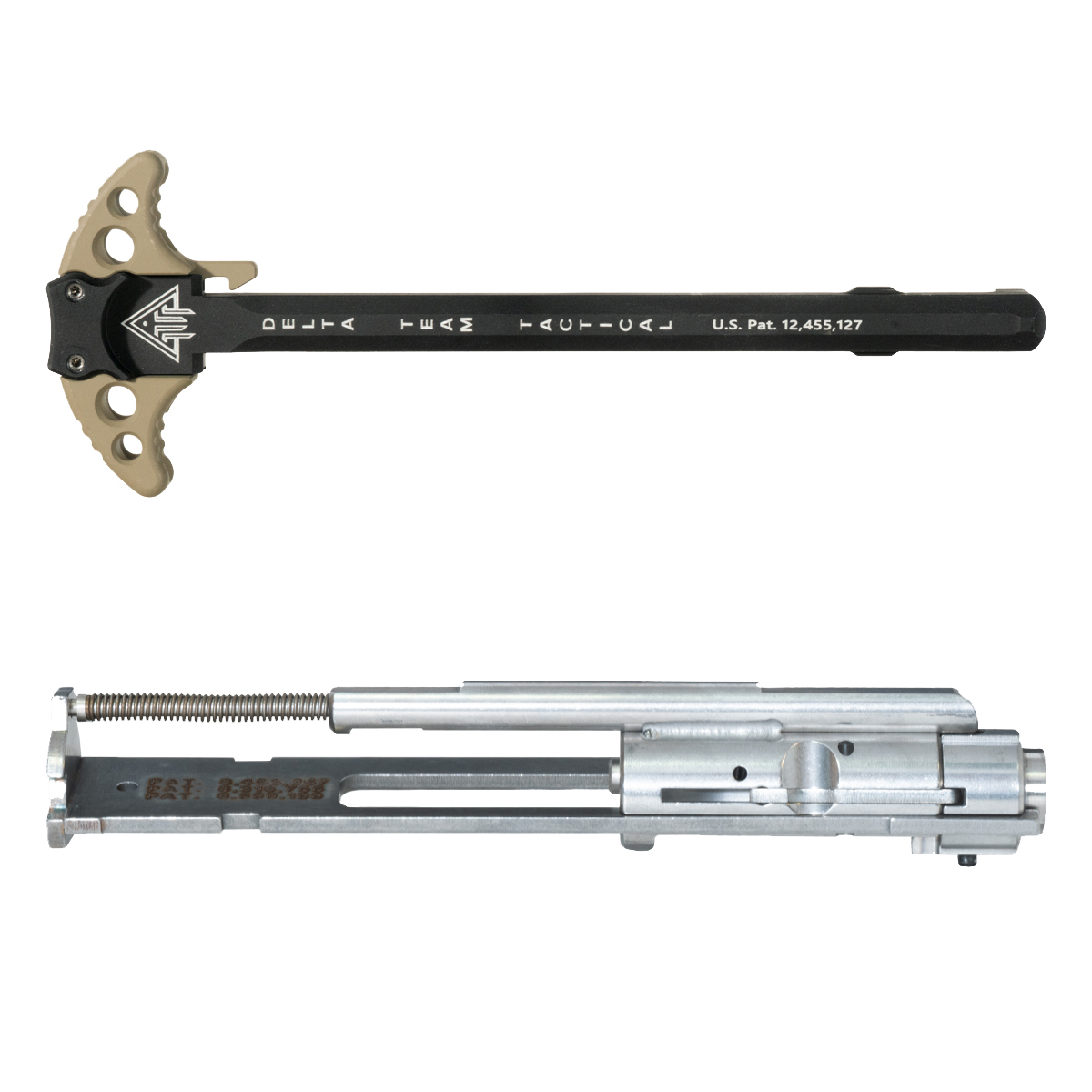 Delta Team Tactical FDE Batwing-S Ambidextrous Charging Handle w/ Davidson Defense Dedicated .22LR Stainless Steel Bolt Carrier Group Bundle