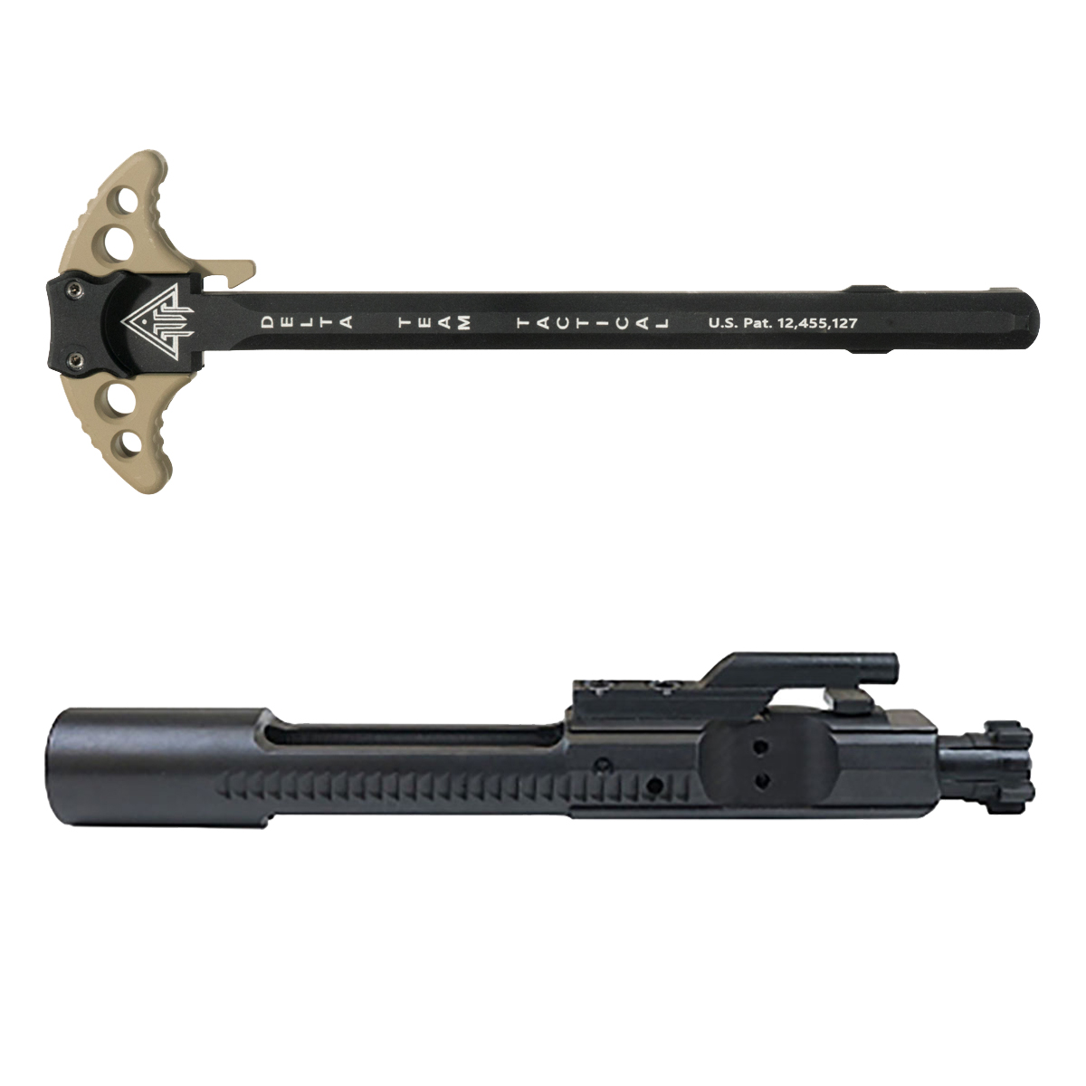 Delta Team Tactical FDE Batwing-S Ambidextrous Charging Handle w/ US Tactical Ind. 6mm ARC II QPQ Nitride AR-15 Bolt Carrier Group Bundle