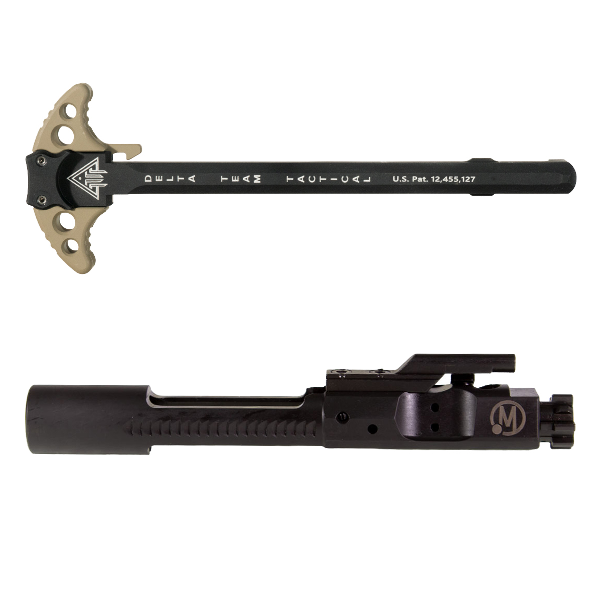 Delta Team Tactical FDE Batwing-S Ambidextrous Charging Handle w/ Mercury Precision Nitride AR-15 5.56/.223 Full-Auto Profile Bolt Carrier Group Bundle