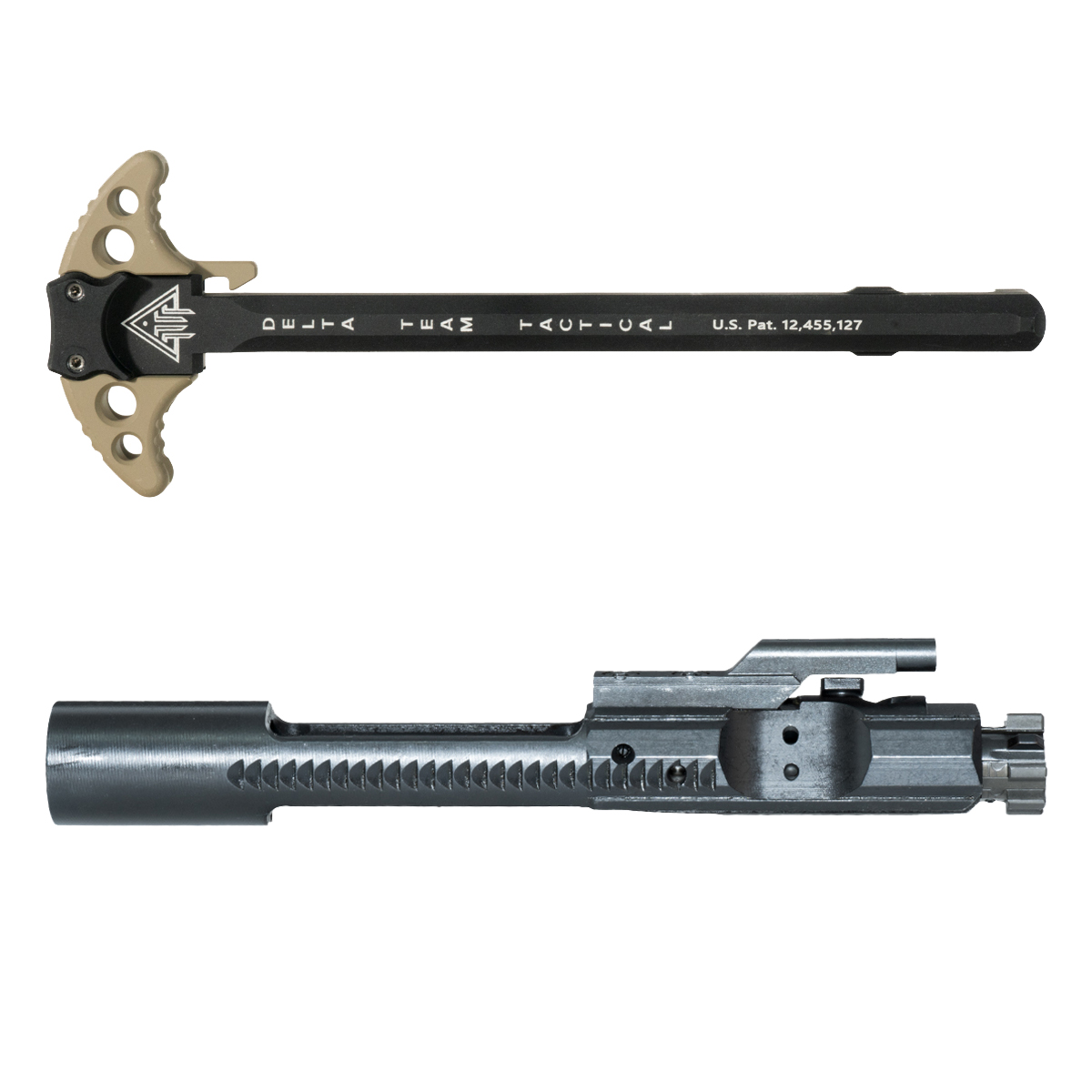 Delta Team Tactical FDE Batwing-S Ambidextrous Charging Handle w/ US Tactical AR-15 6.5 Grendel / .338 ARC Nitride Bolt Carrier Group Bundle