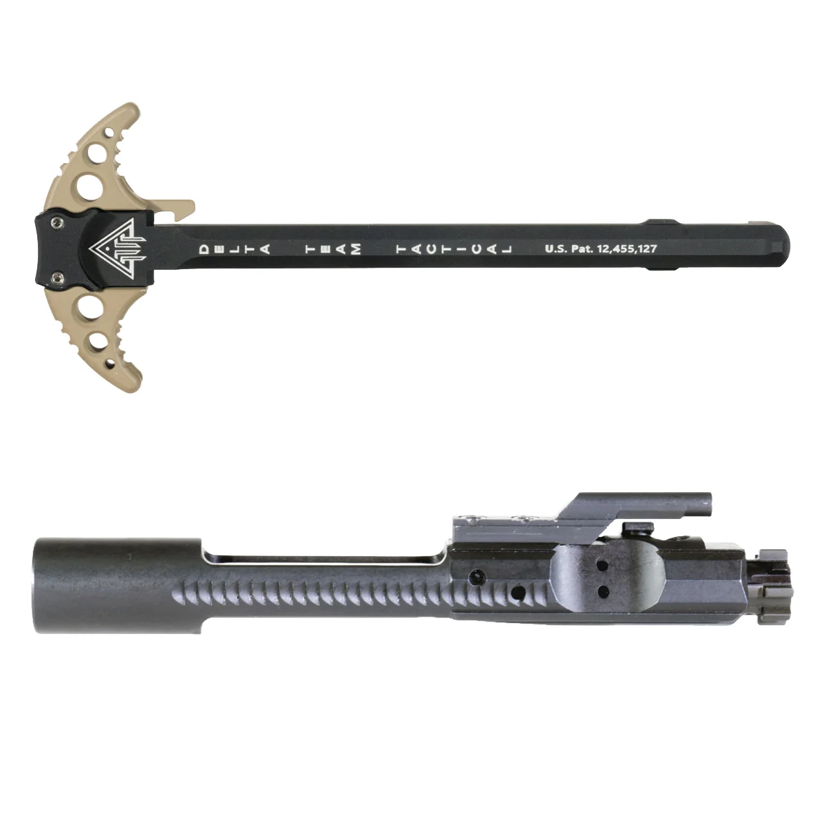 Delta Team Tactical FDE Batwing-X Ambidextrous Charging Handle w/ Extended Latches & Bear Creek Arsenal .458 SOCOM/.450 Bushmaster Nitride Bolt Carrier Group Bundle