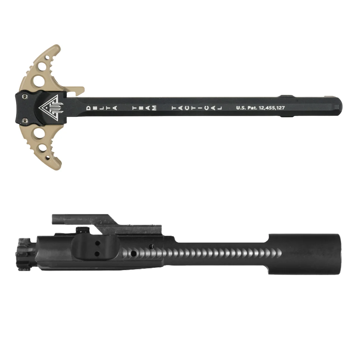 Delta Team Tactical FDE Batwing-X Ambidextrous Charging Handle w/ Extended Latches & Davidson Defense Left-Handed Black Nitride AR-15 5.56/.223 M16-Profile Bolt Carrier Group Bundle
