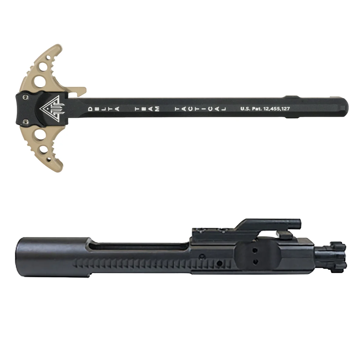 Delta Team Tactical FDE Batwing-X Ambidextrous Charging Handle w/ Extended Latches & US Tactical Ind. 6mm ARC II QPQ Nitride AR-15 Bolt Carrier Group Bundle