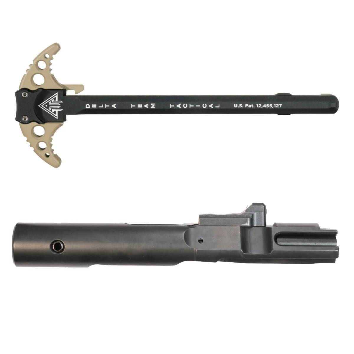 Delta Team Tactical FDE Batwing-X Ambidextrous Charging Handle w/ Extended Latches & Davidson Defense 9mm Nitride AR-9 Glock/Colt-Compatible Bolt Carrier Group Bundle